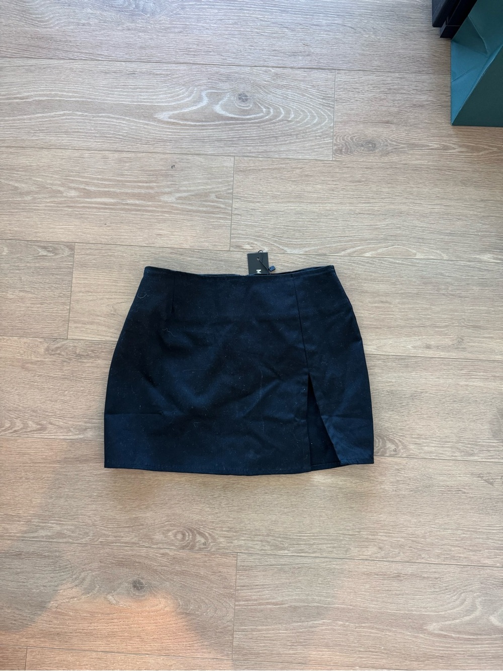 Motel Rocks Black Mini Skirt with Front Slit